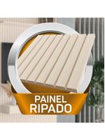 Painel Para TV Até 70 Polegadas 1,80x2,40m Ripado Com Prateleira Arbo Off White EDN