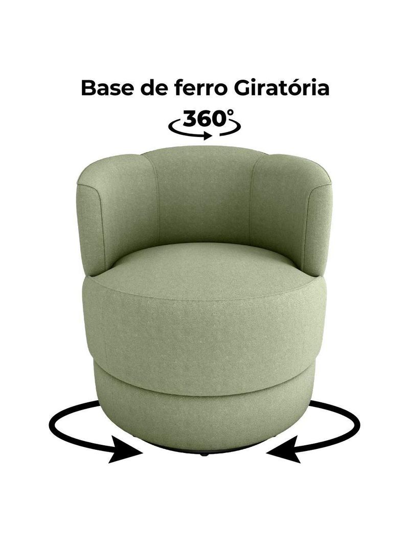 Poltrona Base Giratoria Marselha Boucle F494 Milani Store Oliva