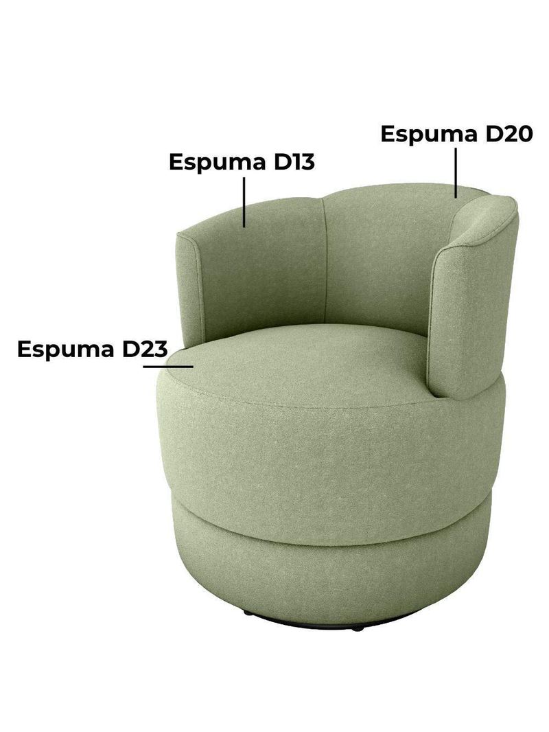 Poltrona Base Giratoria Marselha Boucle F494 Milani Store Oliva