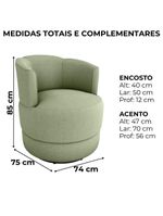 Poltrona Base Giratoria Marselha Boucle F494 Milani Store Oliva