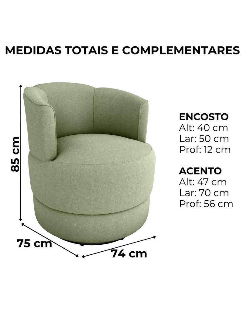 Poltrona Base Giratoria Marselha Boucle F494 Milani Store Oliva