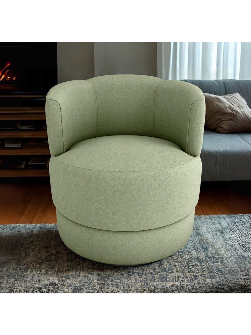 Poltrona Base Giratoria Marselha Boucle F494 Milani Store Oliva