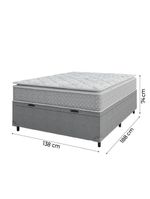 Cama Box Baú Casal Colchão Molas Pillow Top 138X188X74Cm