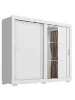 Guarda Roupas Casal com Espelho 2 Portas de Correr 4 Gavetas Titanium Zanzini Branco