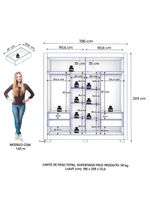 Guarda Roupas Casal com Espelho 2 Portas de Correr 4 Gavetas Titanium Zanzini Branco