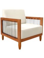 Poltrona Decorativa Lorena – Sala de Estar, Recepção, Escritório | Linho Rústico Natural