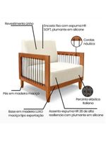 Poltrona Decorativa Lorena – Sala de Estar, Recepção, Escritório | Linho Rústico Natural