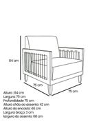 Poltrona Decorativa Lorena – Sala de Estar, Recepção, Escritório | Linho Rústico Natural