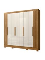 Guarda Roupas Casal Ripado 8 Portas 4 Gavetas Diamante Moval Freijo Off