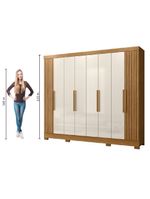 Guarda Roupas Casal Ripado 8 Portas 4 Gavetas Diamante Moval Freijo Off