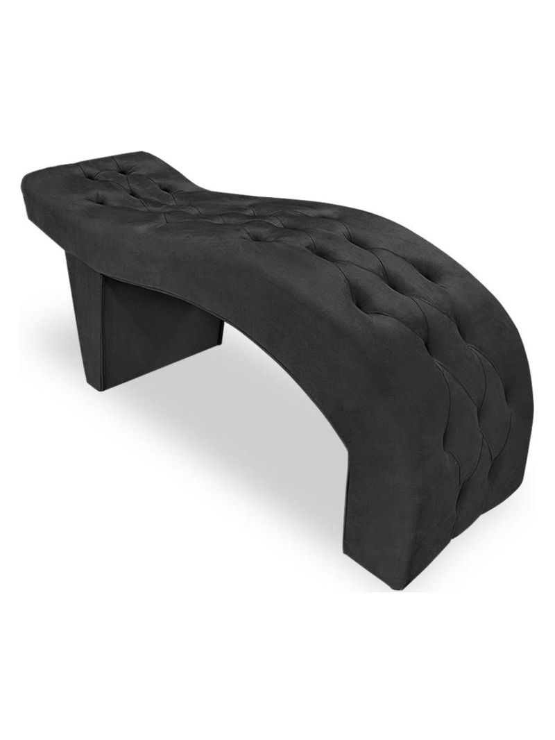 Maca Estofada Capitonê Suede Eduarda - Preto