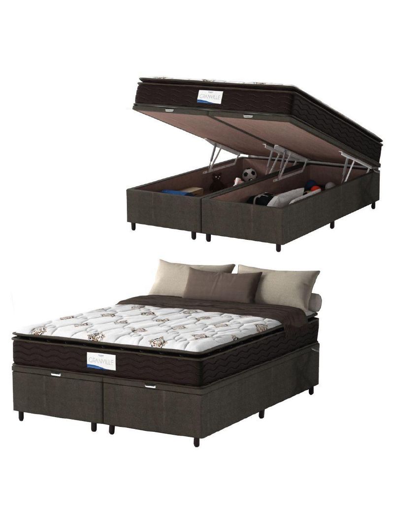 Cama Box Baú Colchão Queen Probel Molas Granville