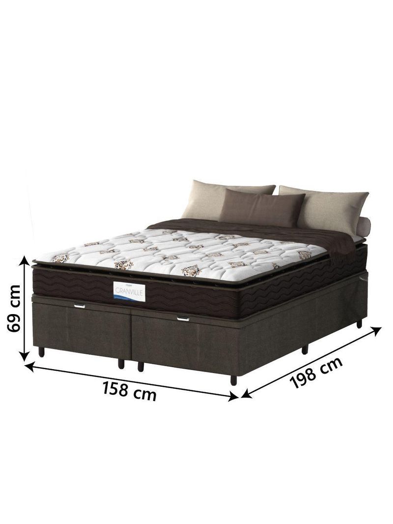 Cama Box Baú Colchão Queen Probel Molas Granville