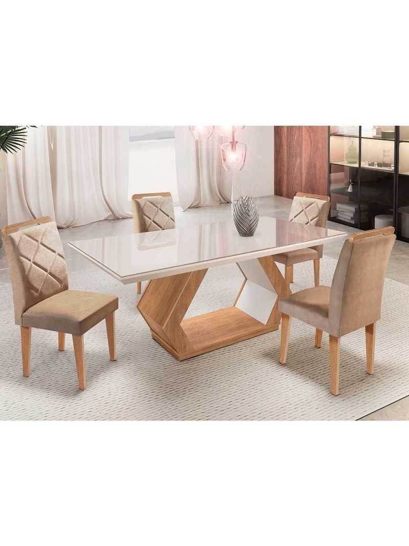 Mesa Alvorada 180 Tp 4 Cadeiras  E Imbuia E Off