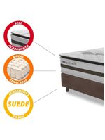 Cama Box Baú Casal 1,38m Colchão Molas Ensacadas 30cm Love Story 138x188x71cm única