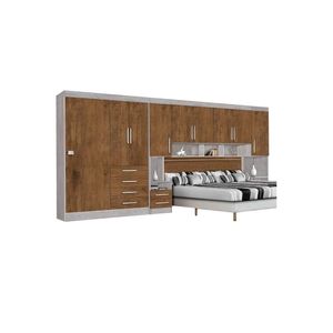 Guarda-Roupas Modulado Georgia Queen JA Avelã / Jequitibá