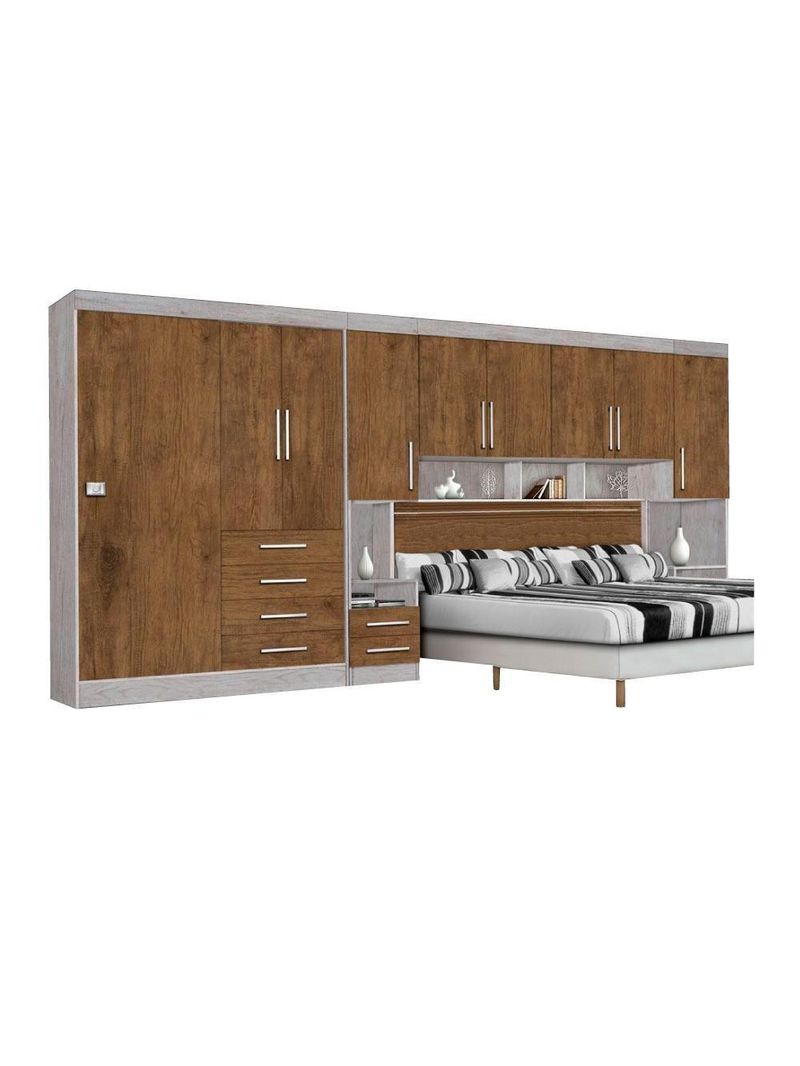 Guarda-Roupas Modulado Georgia Queen JA Avelã / Jequitibá