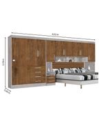 Guarda-Roupas Modulado Georgia Queen JA Avelã / Jequitibá