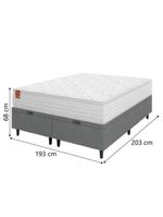 Cama Box Baú Colchão Casal King Molas Ensacadas Real Branco / Cinza Inducol Branco