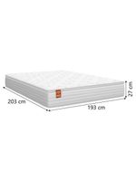 Cama Box Baú Colchão Casal King Molas Ensacadas Real Branco / Cinza Inducol Branco
