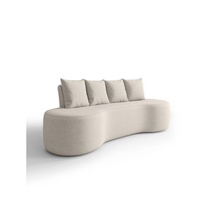 Sofá Orgânico Curvo 2,10m 3 Lugares Com Almofadas Ibiza Bexs Bege