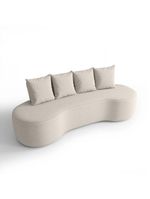 Sofá Orgânico Curvo 2,10m 3 Lugares Com Almofadas Ibiza Bexs Bege