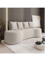 Sofá Orgânico Curvo 2,10m 3 Lugares Com Almofadas Ibiza Bexs Bege