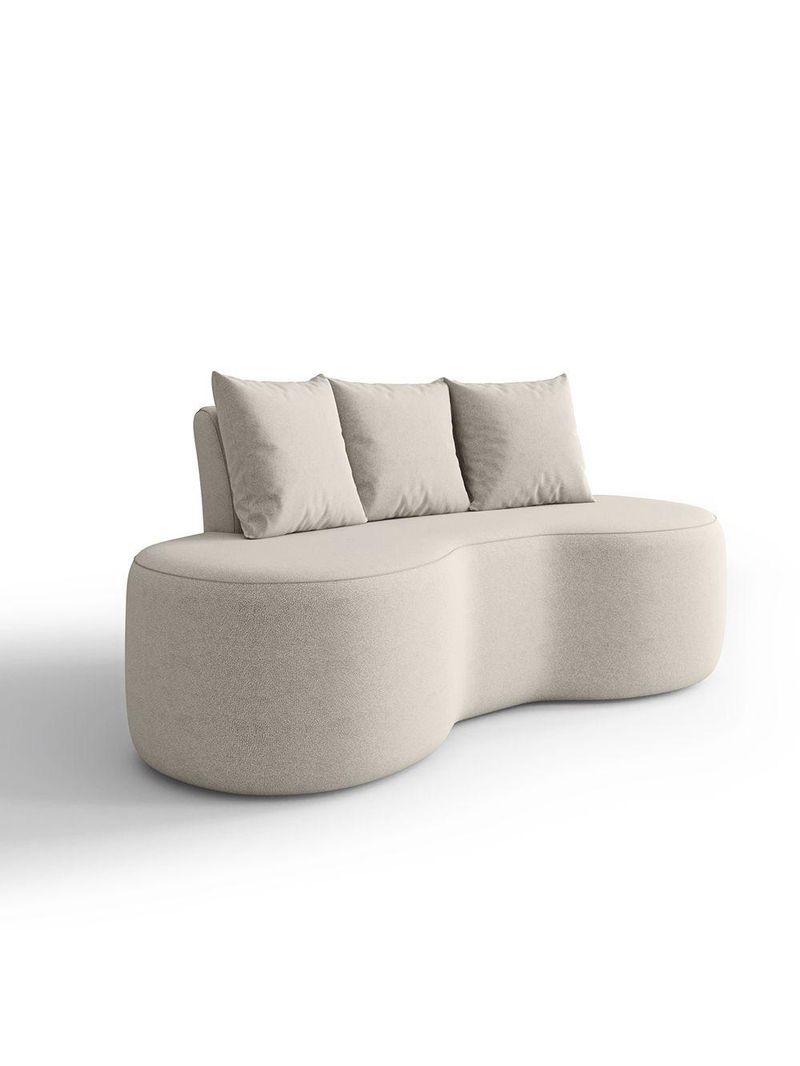 Sofá Orgânico Curvo 1,60m 2 Lugares Com Almofadas Ibiza Bexs Bege
