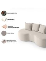 Sofá Orgânico Curvo 1,60m 2 Lugares Com Almofadas Ibiza Bexs Bege