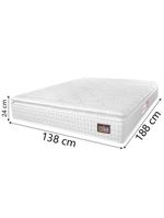 Colchão Casal Espuma D33 Pillow Top Van Gogh 138x188x24cm Branco Hellen-suporta Até 120 Kg Branco