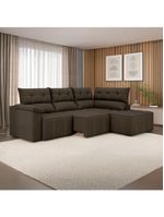 Sofá De Canto Retrátil E Reclinável 4 Lugares Santorini Veludo Luizzi Marrom