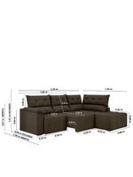 Sofá De Canto Retrátil E Reclinável 4 Lugares Santorini Veludo Luizzi Marrom