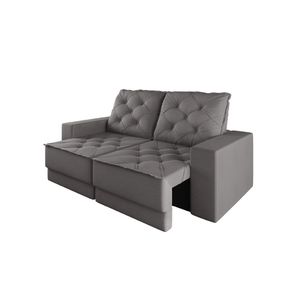 Sofá Retrátil E Reclinável 3 Lugares 1,80m Verona Suede Cinza Mamflex Cinza