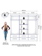 Guarda Roupas Casal 6 Portas 6 Gavetas Maximus Zanzini Madeirado
