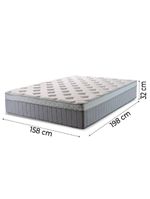 Cama Box Baú Casal Queen Colchão Molas Ensacadas ômega 158x198x73cm Cinza / Branco