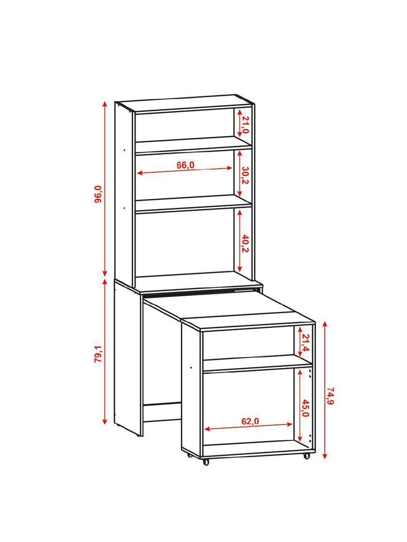 Armário Multifuncional Com Escrivaninha Retrátil Branco