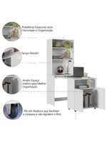 Armário Multifuncional Com Escrivaninha Retrátil Branco