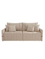 Sofá Retrátil Sem Caixa 3 Lugares 2,20m Com Almofadas Linho My Life Bex's Bege