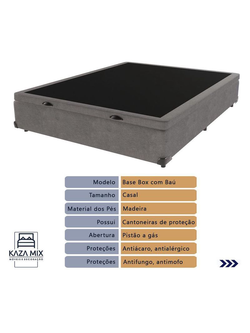 Cama Box Casal Baú Colchão Ortobom Elegant Molas Ensacadas