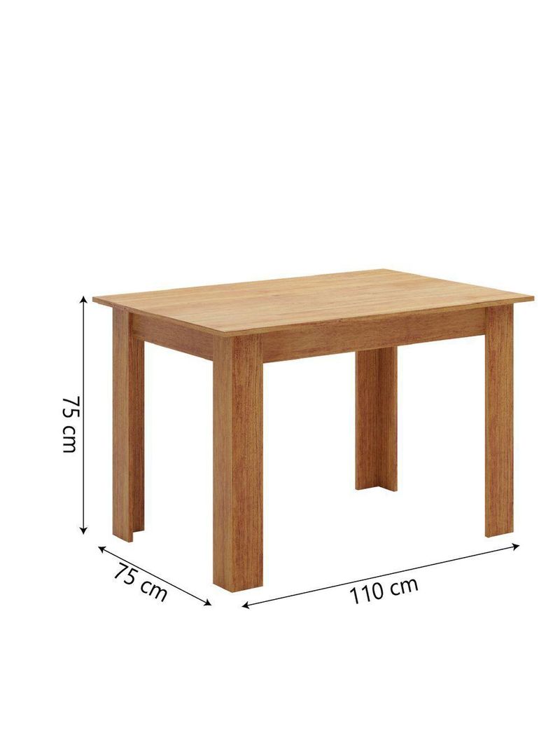 Conjunto De Mesa Sala De Jantar 1,10m 4 Cadeiras Place Veludo Viero Madeirado/marfim