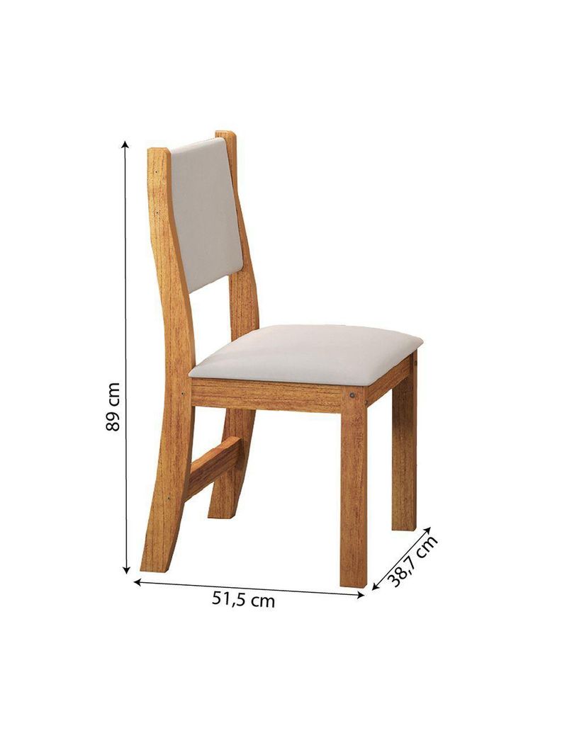 Conjunto De Mesa Sala De Jantar 1,10m 4 Cadeiras Place Veludo Viero Madeirado/marfim