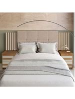 Cabeceira Casal Extensível Com 2 Mesas De Apoio Ripado E Estofado Cinamomo/Off White Suíça