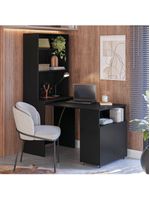 Armário Multifuncional Com Escrivaninha Retrátil Preto