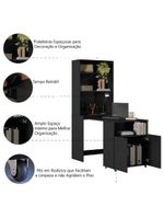 Armário Multifuncional Com Escrivaninha Retrátil Preto