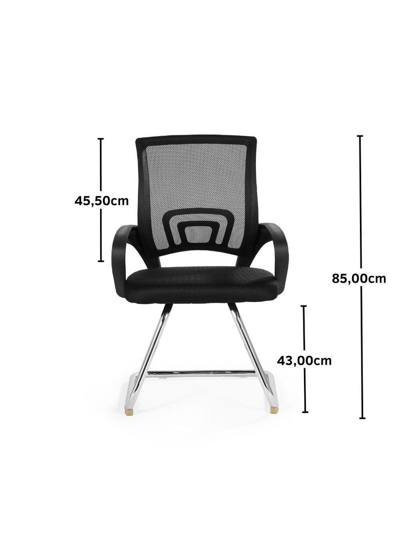 Cadeira Secretária Office Base Fixa - Preto