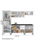Armário de Cozinha Completa Itatiaia Tarsila de Aço com Balcão Branco