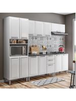 Armário de Cozinha Completa Itatiaia Tarsila de Aço com Balcão Branco