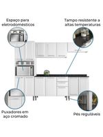 Armário de Cozinha Completa Itatiaia Tarsila de Aço com Balcão Branco