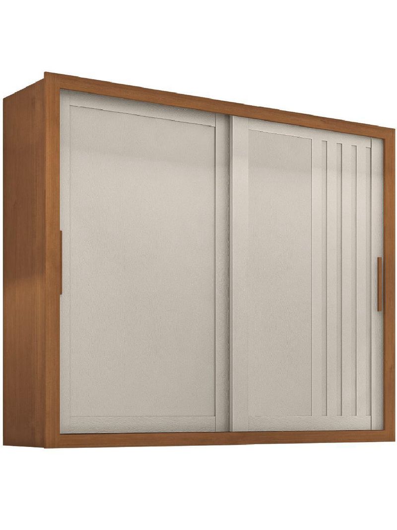 Guarda Roupas Casal Ripado 2 Portas De Correr 4 Gavetas Trianon Zanzini Areia/madeirado