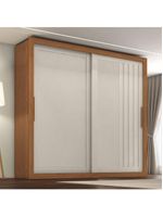 Guarda Roupas Casal Ripado 2 Portas De Correr 4 Gavetas Trianon Zanzini Areia/madeirado